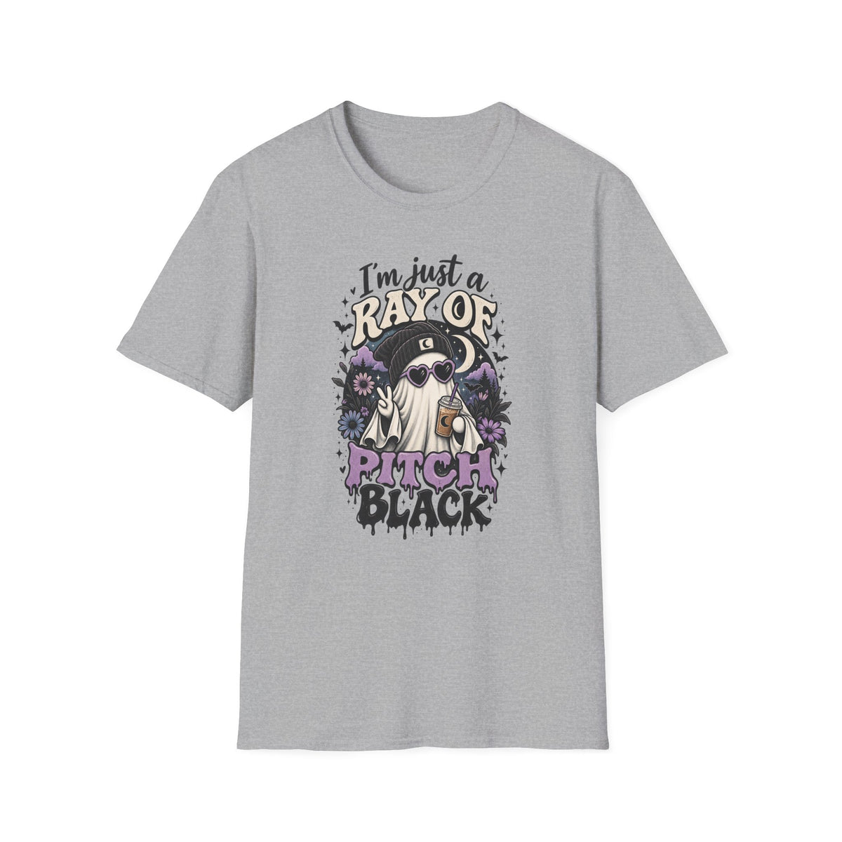Gray t-shirt with compass design and 'Purpose Driven' text on a white background